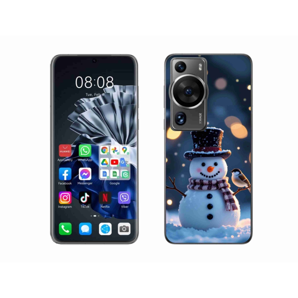 Gélový kryt mmCase na Huawei P60 Pro - vianočný snehuliak