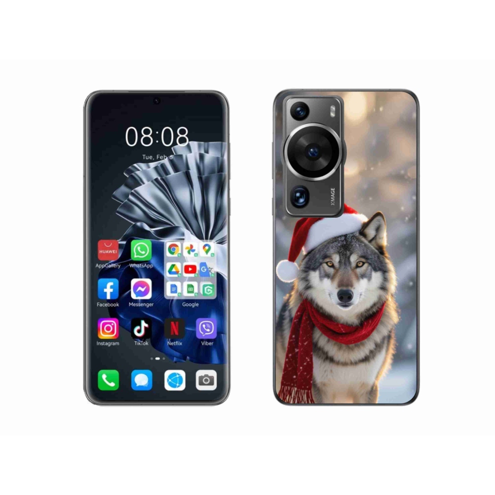 Gélový kryt mmCase na Huawei P60 Pro - vianočný vlk