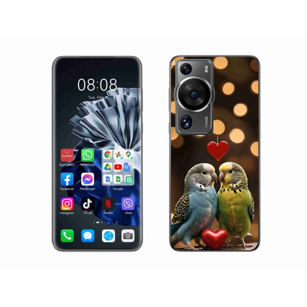 Gélový kryt mmCase na Huawei P60 Pro - zamilovaní papagáje