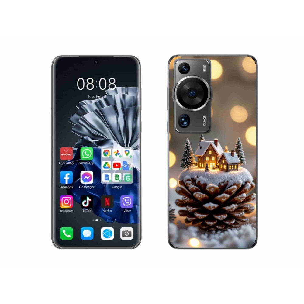 Gélový kryt mmCase na Huawei P60 Pro - zimná dedinka