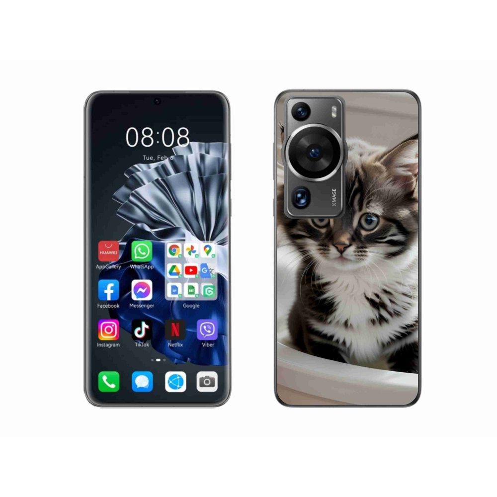 Gélový kryt mmCase na Huawei P60 Pro - zvedavé mačiatko