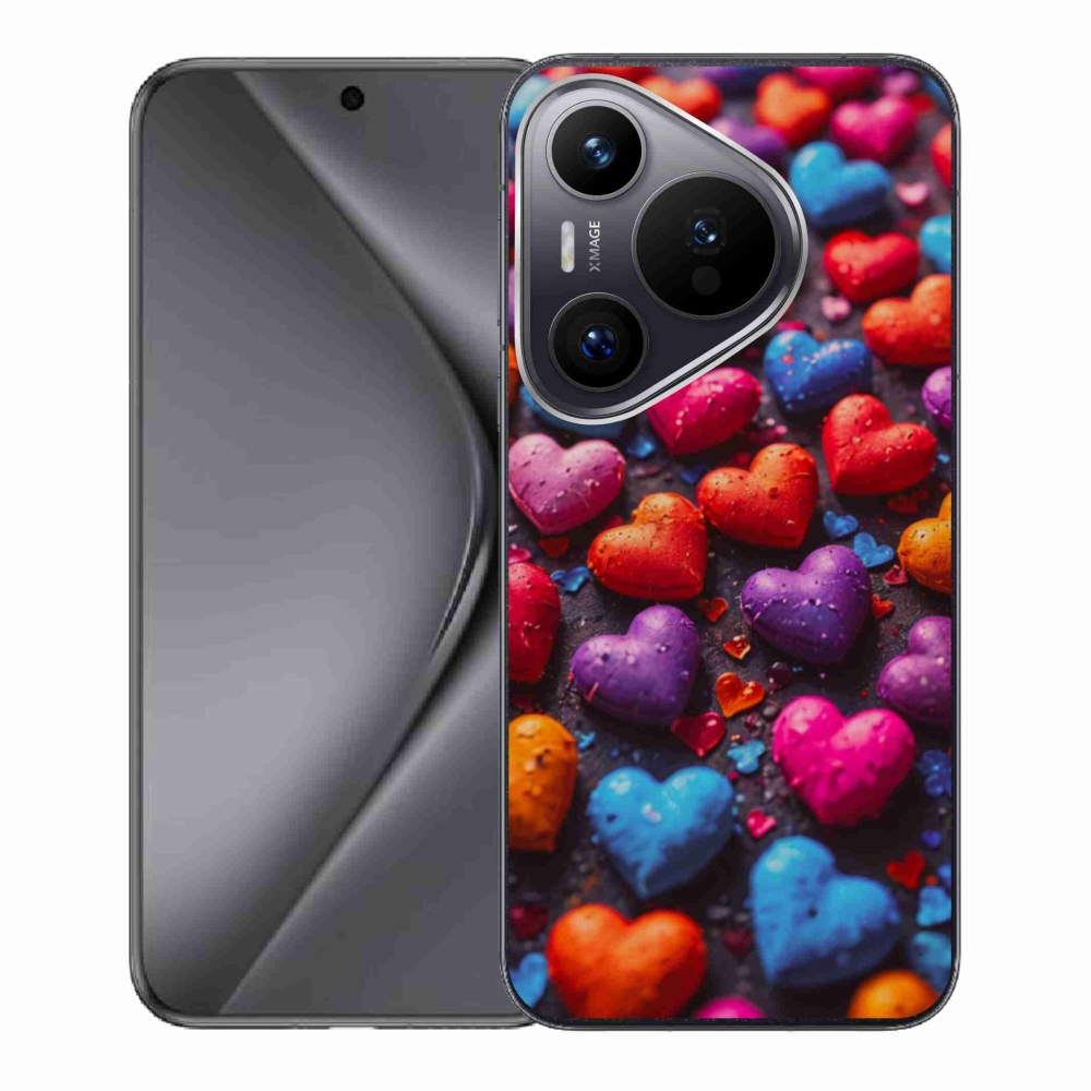 Gélový kryt mmCase na Huawei Pura 70 - farebné srdcia