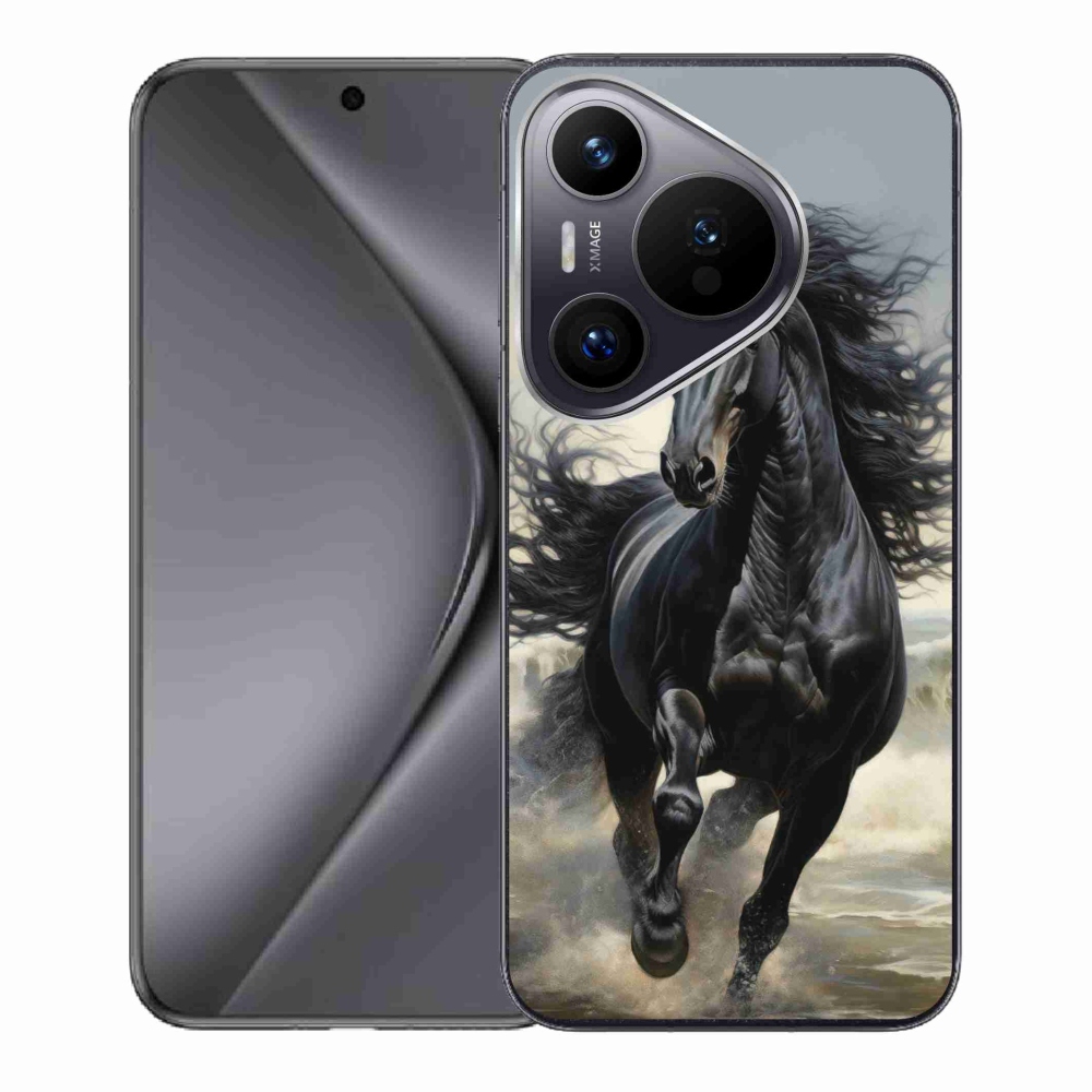Gélový kryt mmCase na Huawei Pura 70 - bežiaci čierny kôň