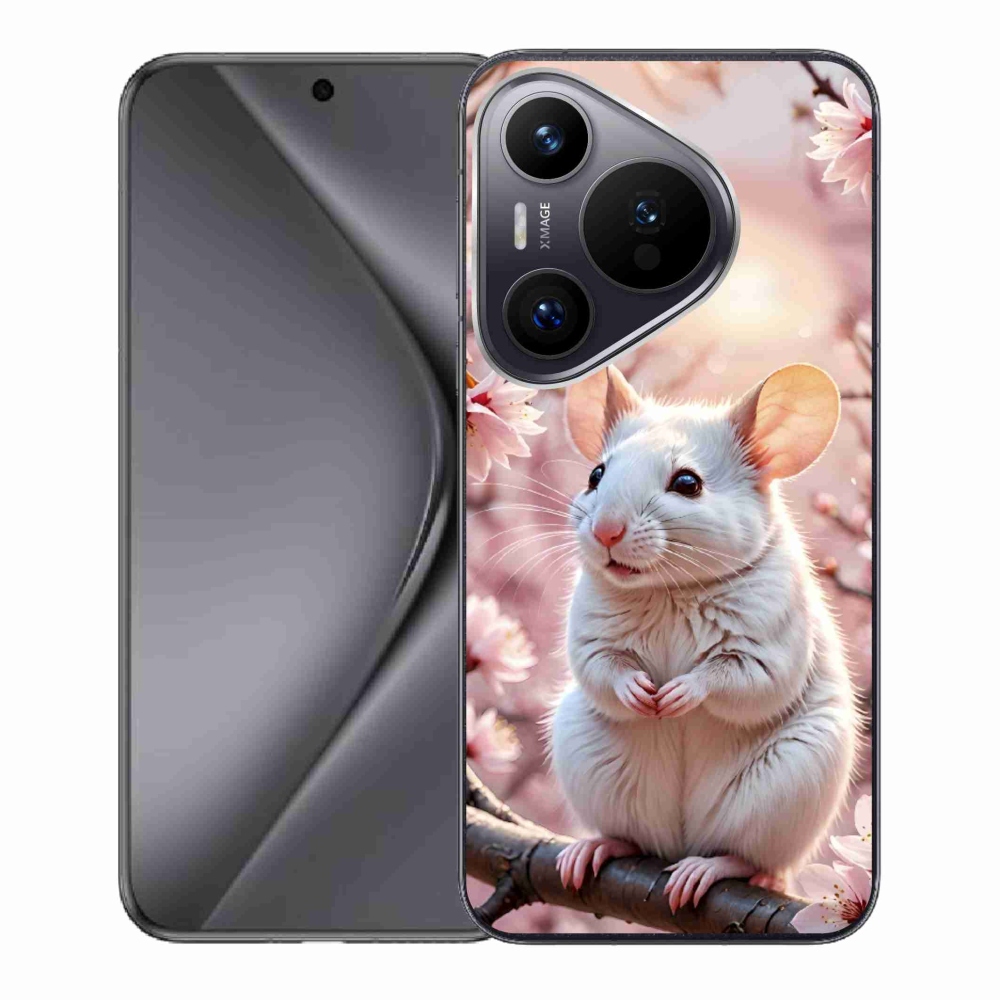 Gélový kryt mmCase na Huawei Pura 70 - biela myš na vetve