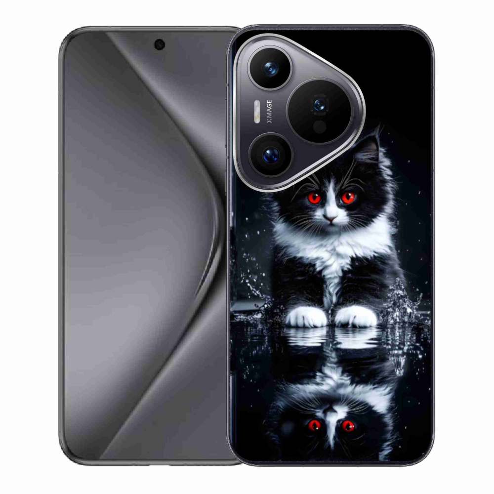Gélový kryt mmCase na Huawei Pura 70 - čiernobiele mačiatko