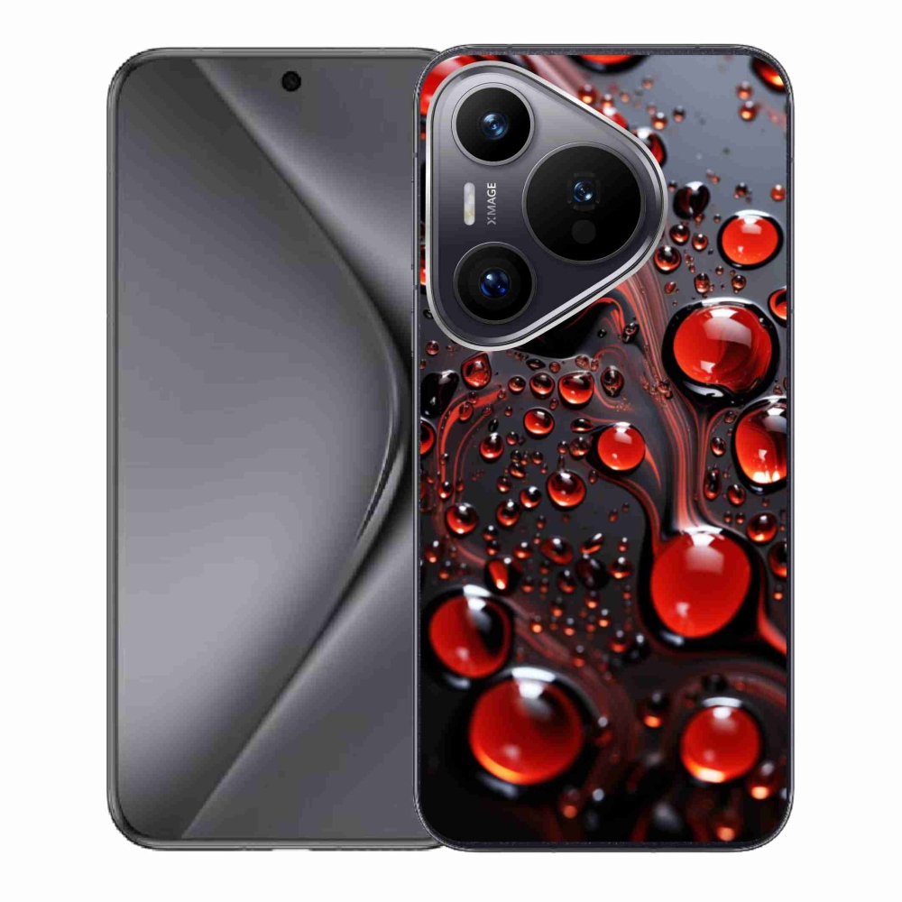 Gélový kryt mmCase na Huawei Pura 70 - červené kvapky 2
