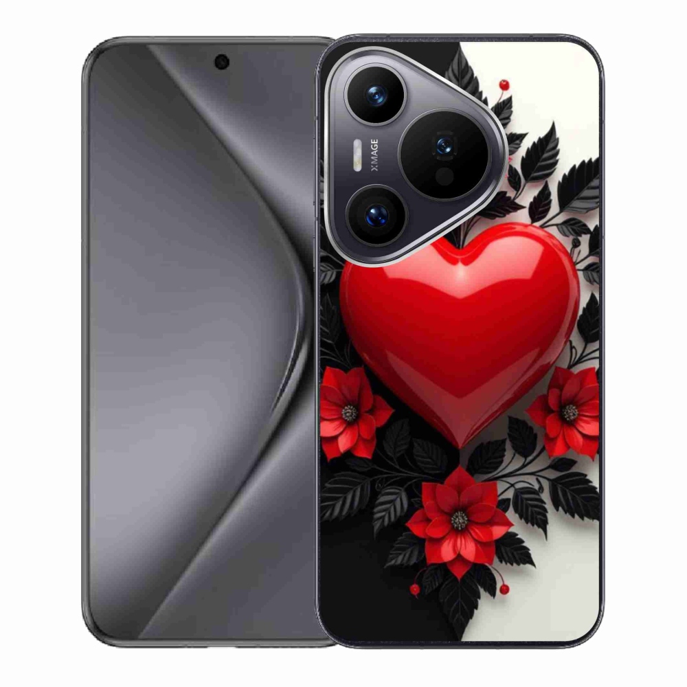 Gélový kryt mmCase na Huawei Pura 70 - červené srdce