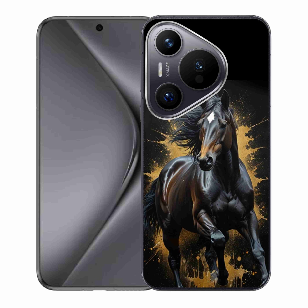 Gélový kryt mmCase na Huawei Pura 70 - elegantný čierny žrebec
