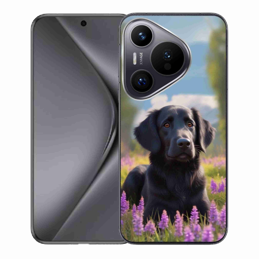 Gélový kryt mmCase na Huawei Pura 70 - elegantný čierny retriever