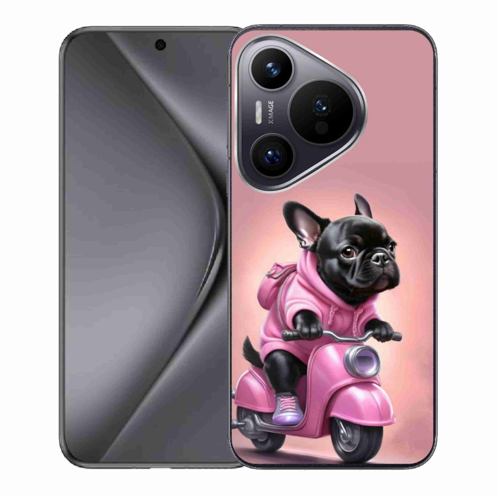 Gélový kryt mmCase na Huawei Pura 70 - francúzsky buldoček na skútri