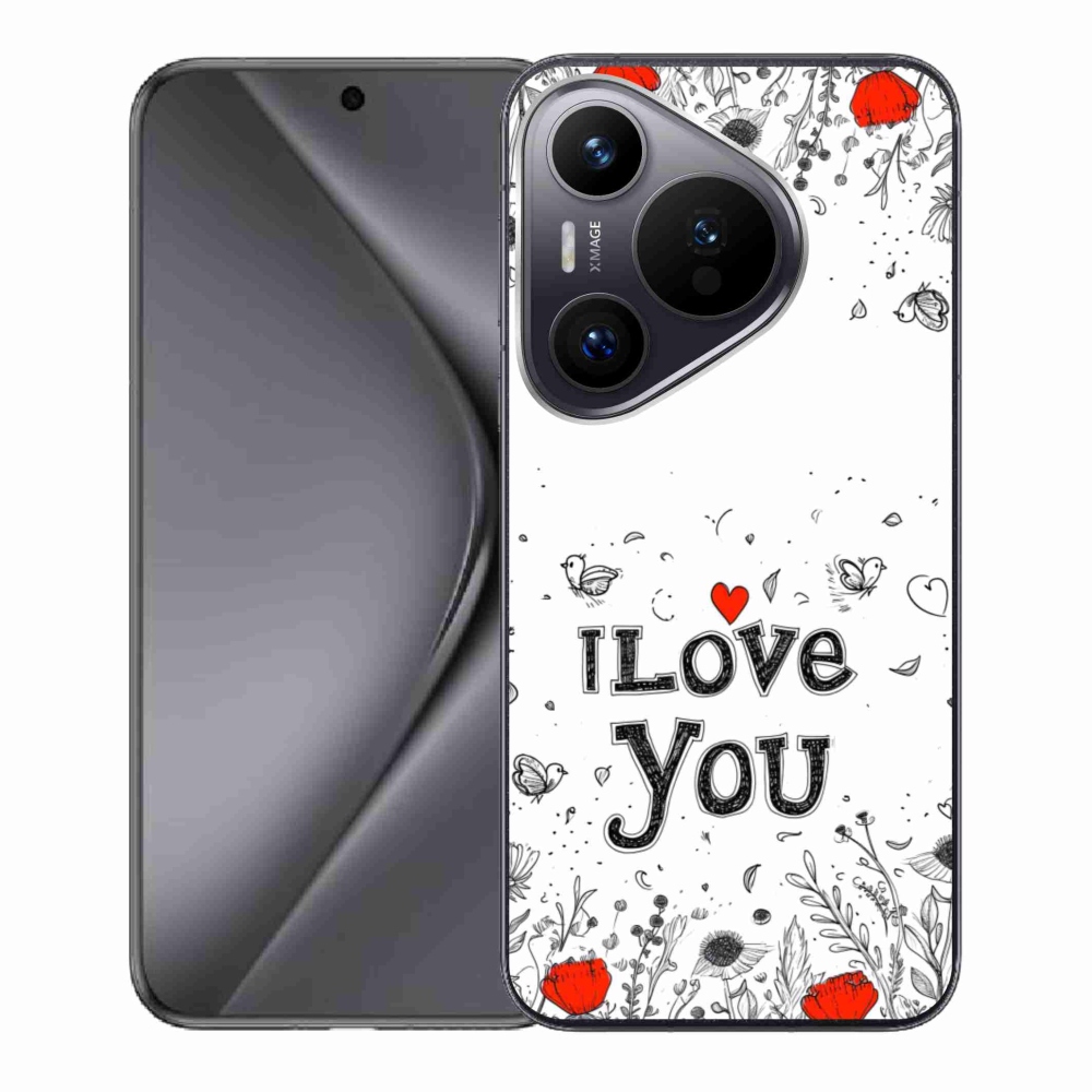 Gélový kryt mmCase na Huawei Pura 70 - I love you biele pozadie