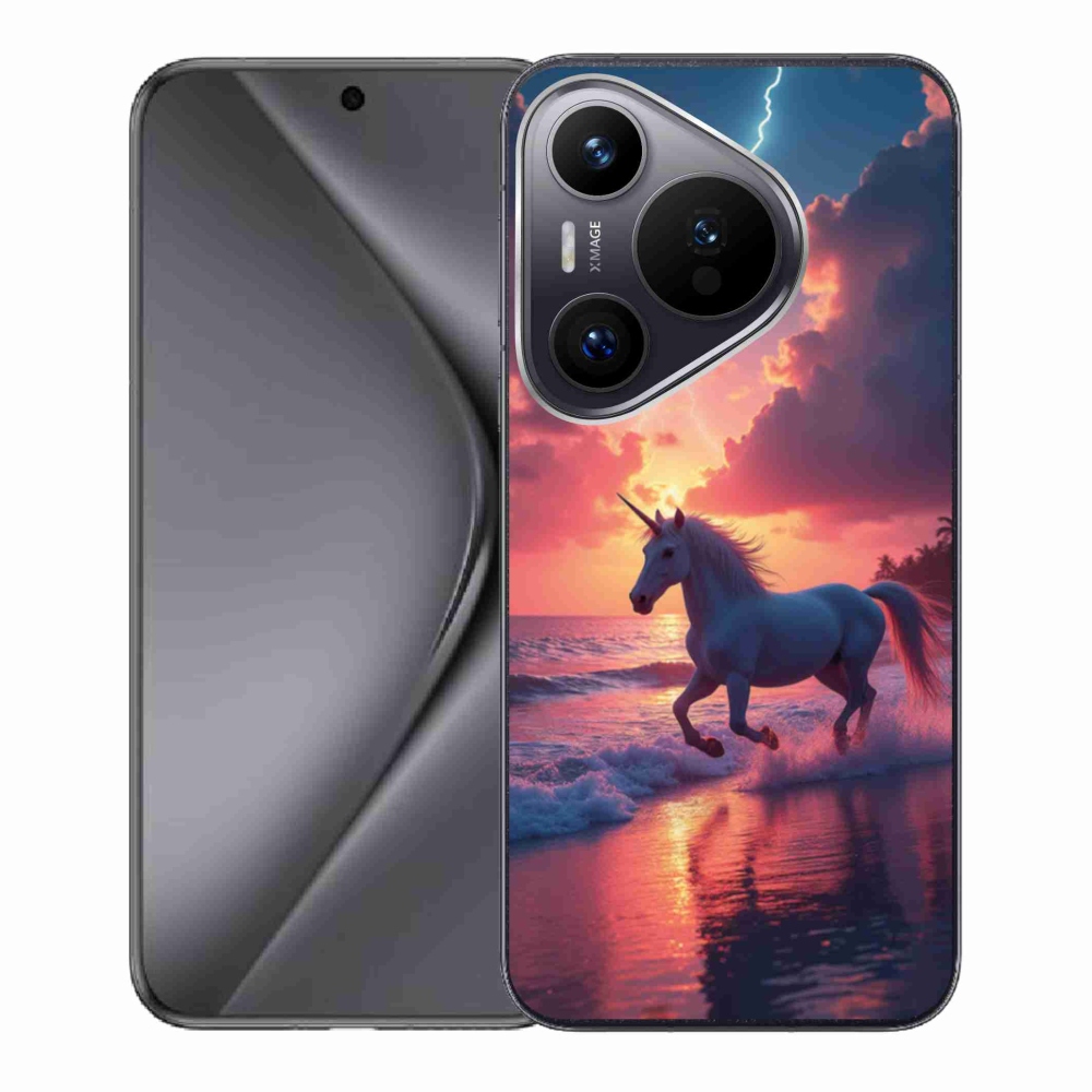 Gélový kryt mmCase na Huawei Pura 70 - jednorožec na pláži