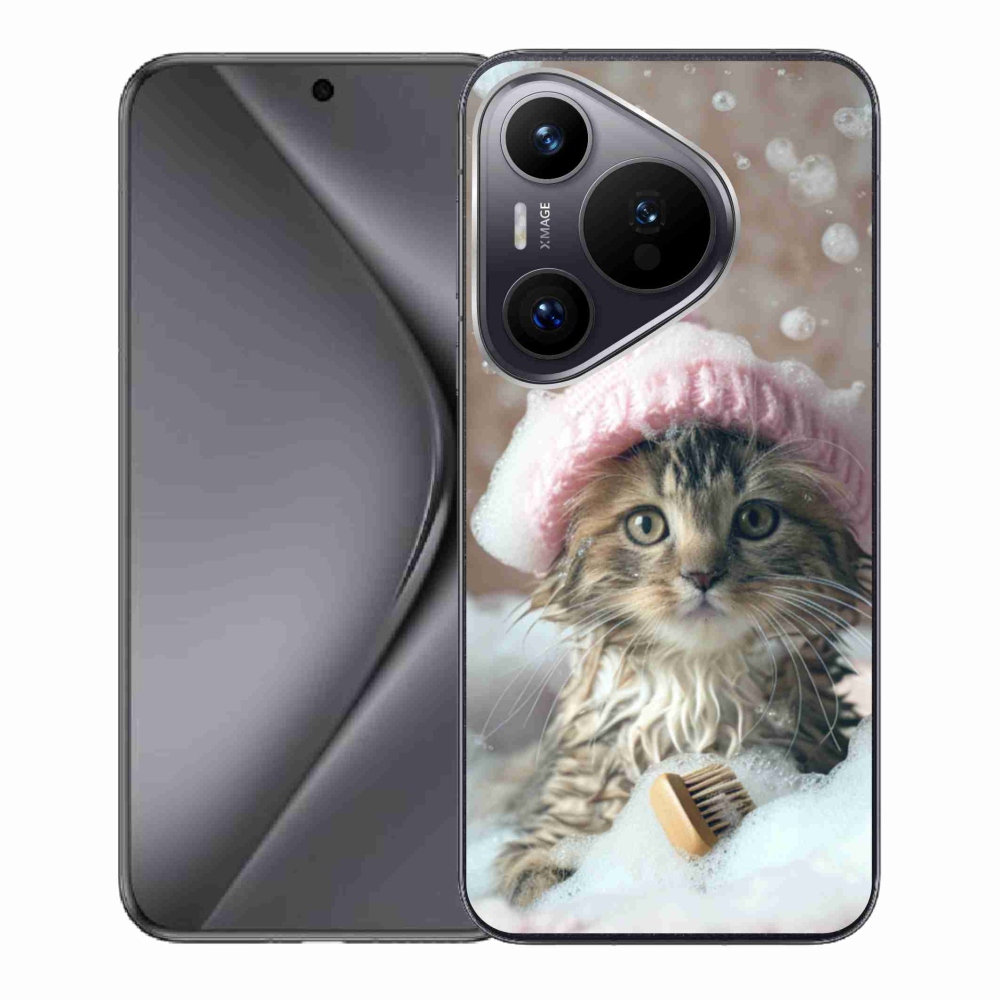 Gélový kryt mmCase na Huawei Pura 70 - mačiatko a kúpeľ
