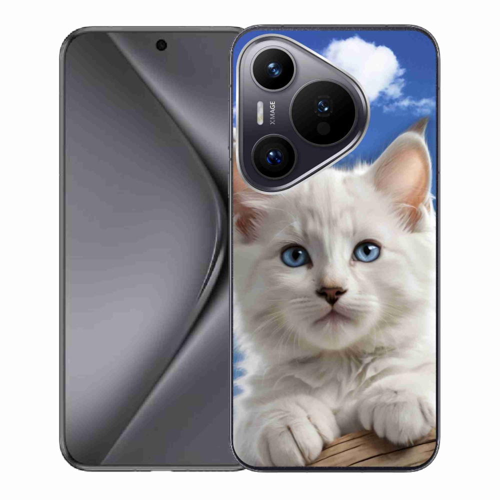 Gélový kryt mmCase na Huawei Pura 70 - mačiatko a oblaky