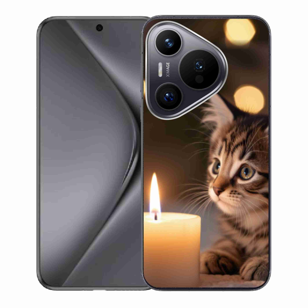 Gélový kryt mmCase na Huawei Pura 70 - mačiatko a sviečka