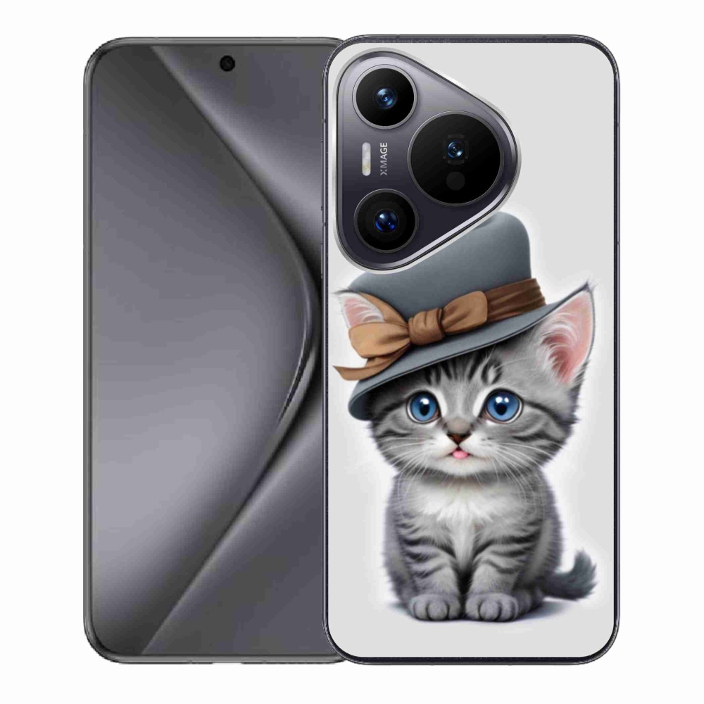 Gélový kryt mmCase na Huawei Pura 70 - mačiatko s klobúkom