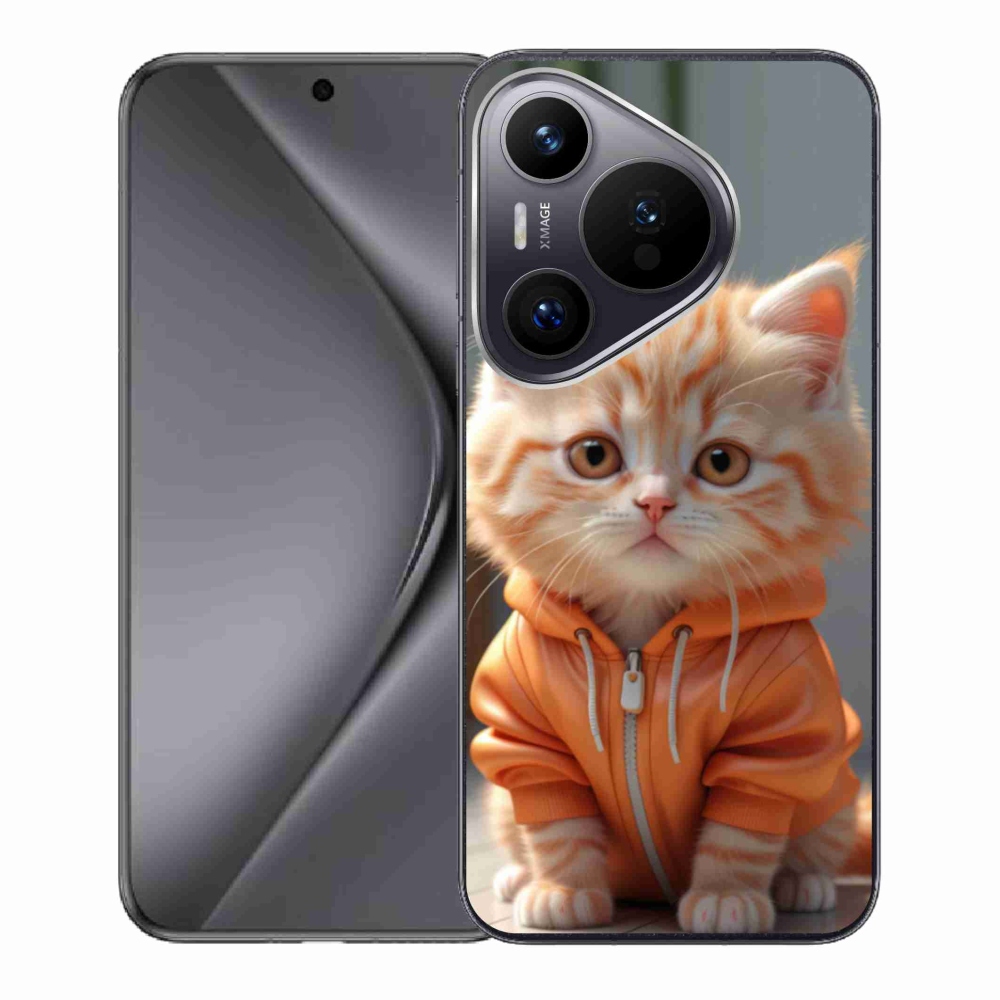 Gélový kryt mmCase na Huawei Pura 70 - mačiatko v mikine