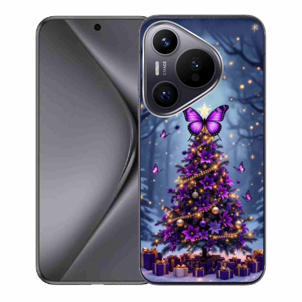 Gélový kryt mmCase na Huawei Pura 70 - motýlí vianočný stromček