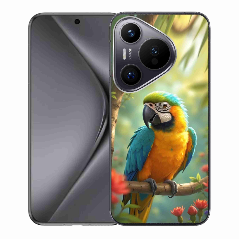 Gélový kryt mmCase na Huawei Pura 70 - papagáj ara modrožltá
