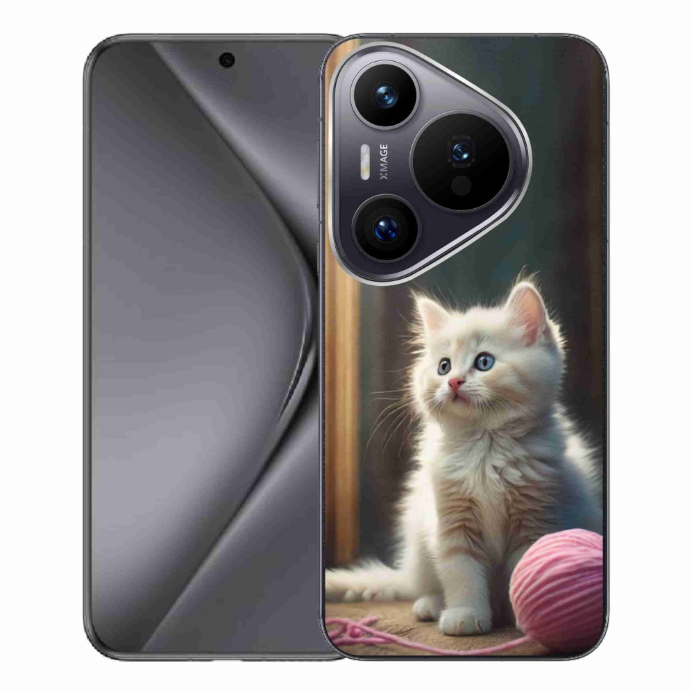 Gélový kryt mmCase na Huawei Pura 70 Pro - biele mačiatko 2