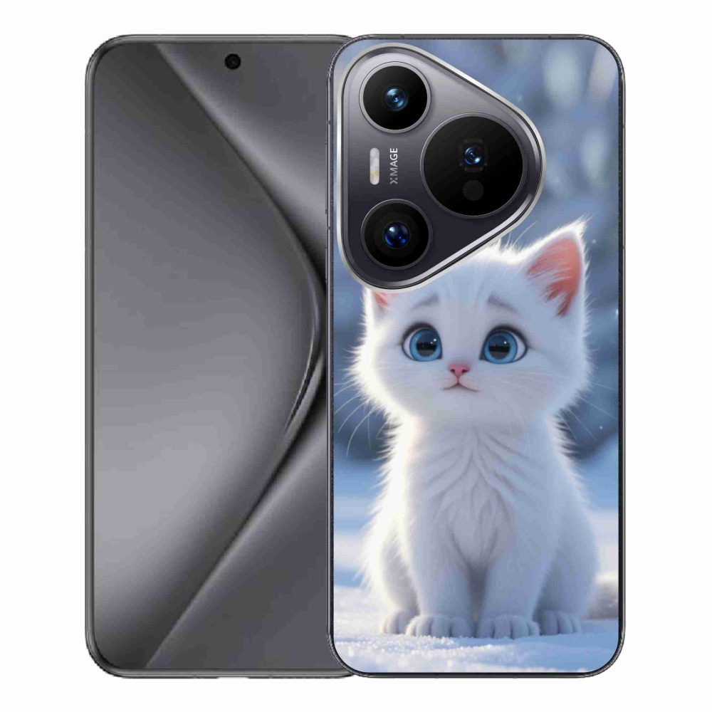 Gélový kryt mmCase na Huawei Pura 70 Pro - biele mačiatko 3