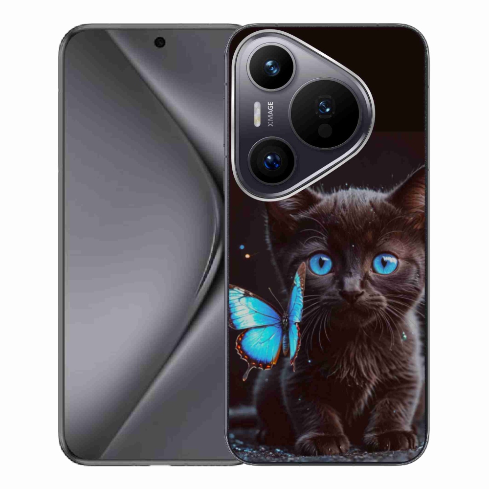 Gélový kryt mmCase na Huawei Pura 70 Pro - čierne mačiatko 3