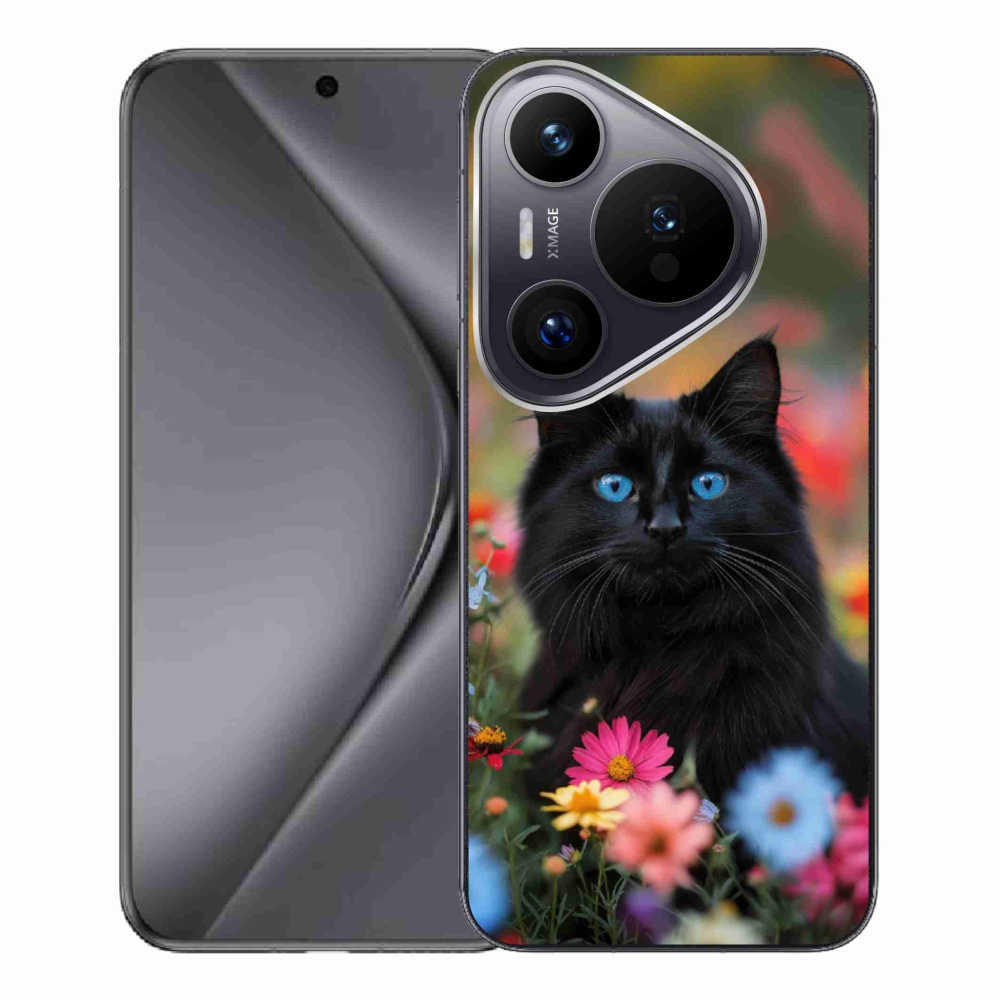Gélový kryt mmCase na Huawei Pura 70 Pro - čierne mačiatko 4