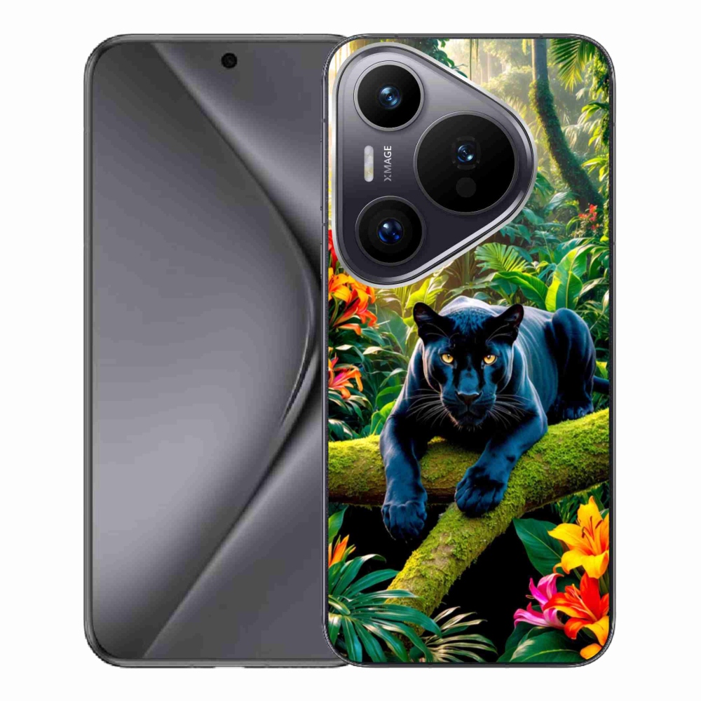 Gélový kryt mmCase na Huawei Pura 70 Pro - čierny panter v džungli