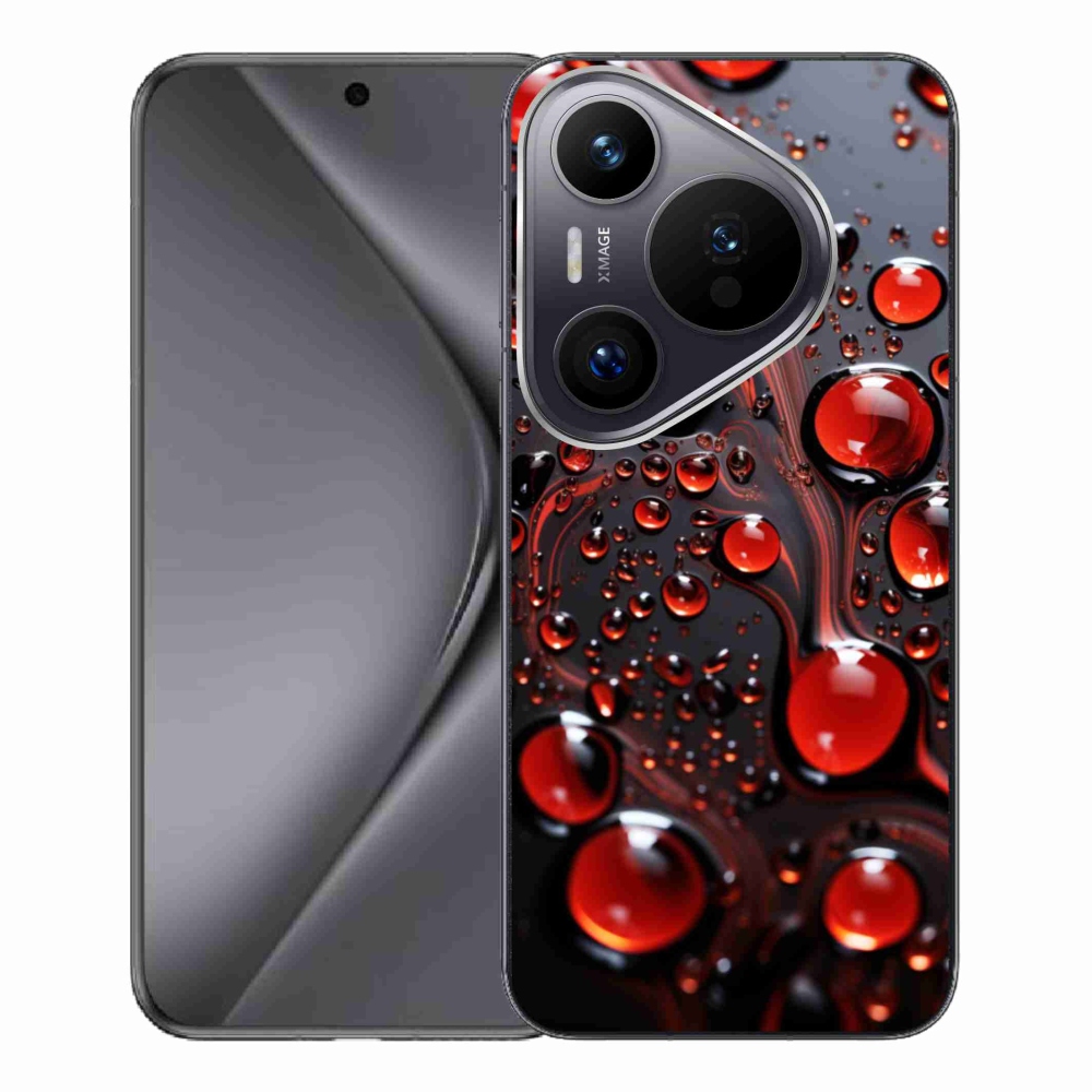 Gélový kryt mmCase na Huawei Pura 70 Pro - červené kvapky 2