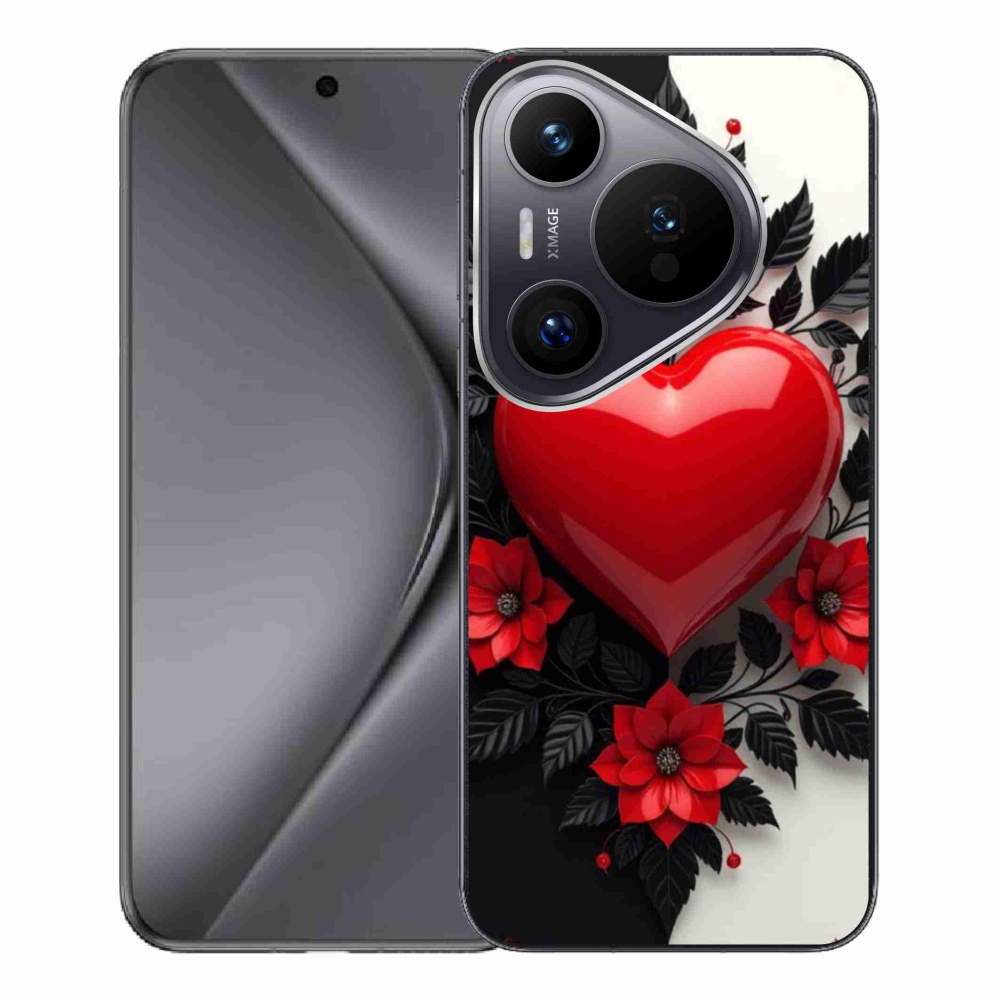 Gélový kryt mmCase na Huawei Pura 70 Pro - červené srdce