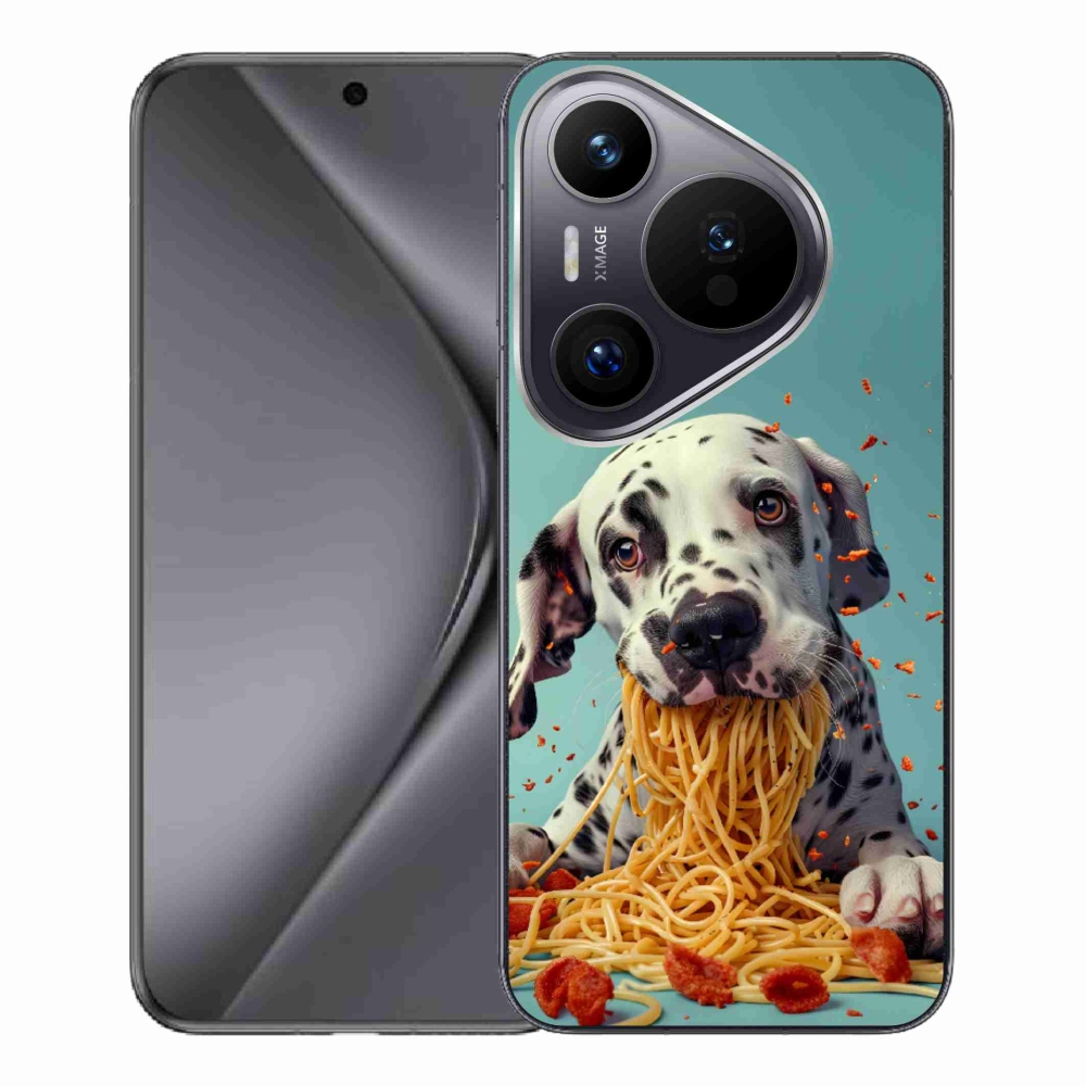 Gélový kryt mmCase na Huawei Pura 70 Pro - dalmatín a špagety
