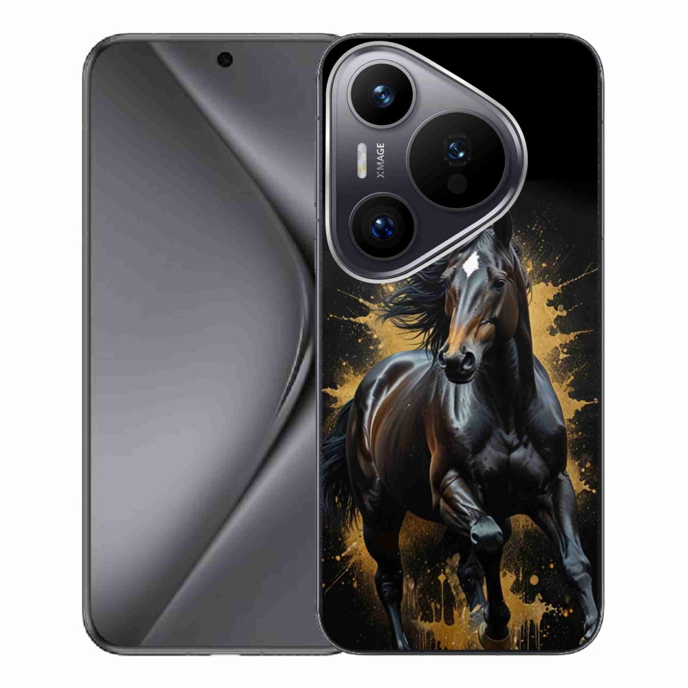 Gélový kryt mmCase na Huawei Pura 70 Pro - elegantný čierny žrebec