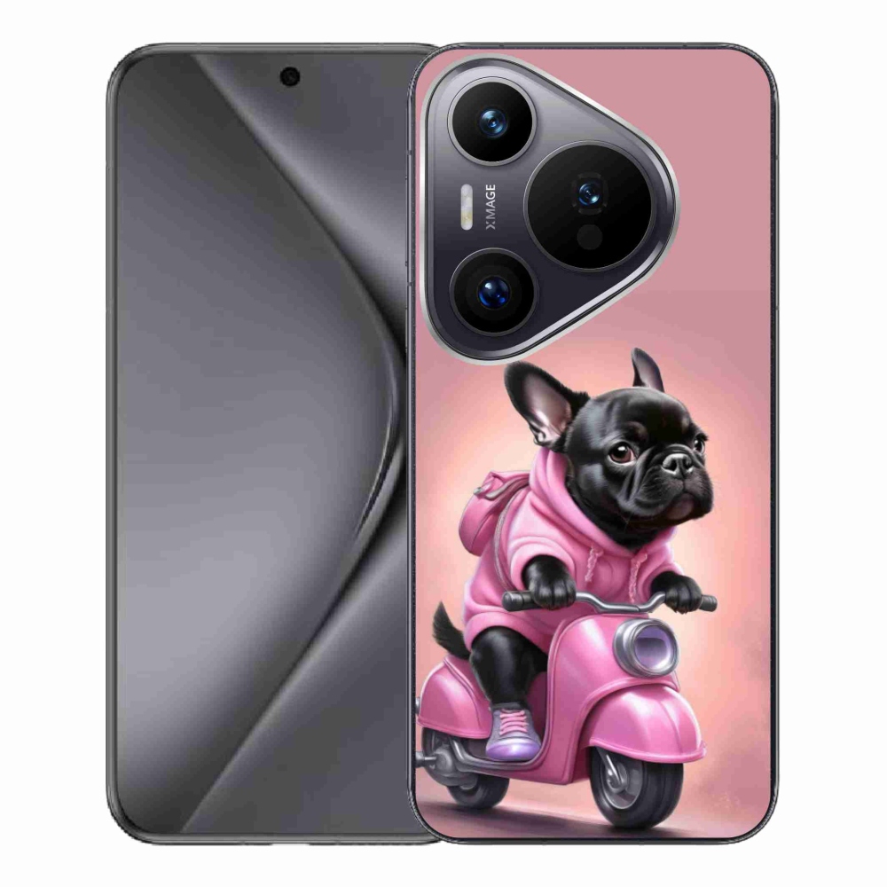 Gélový kryt mmCase na Huawei Pura 70 Pro - francúzsky buldoček na skútri