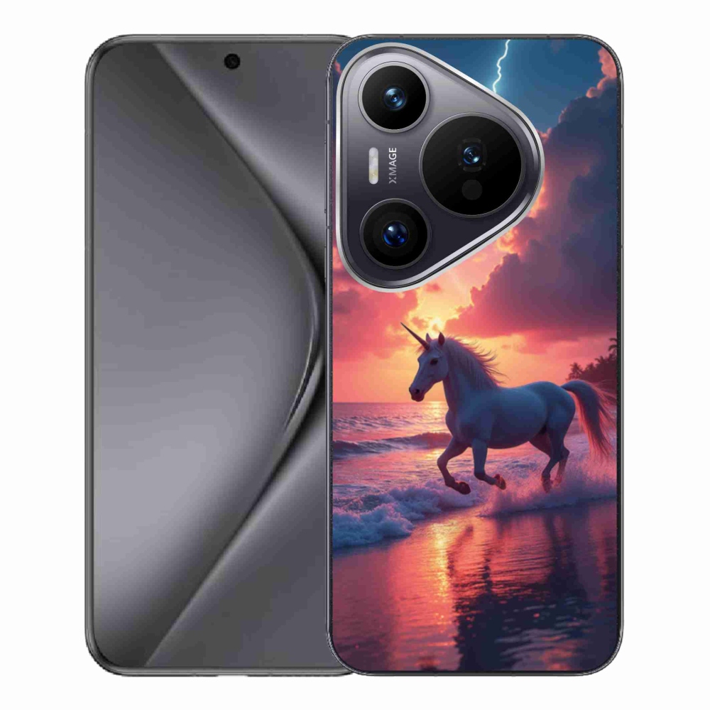 Gélový kryt mmCase na Huawei Pura 70 Pro - jednorožec na pláži