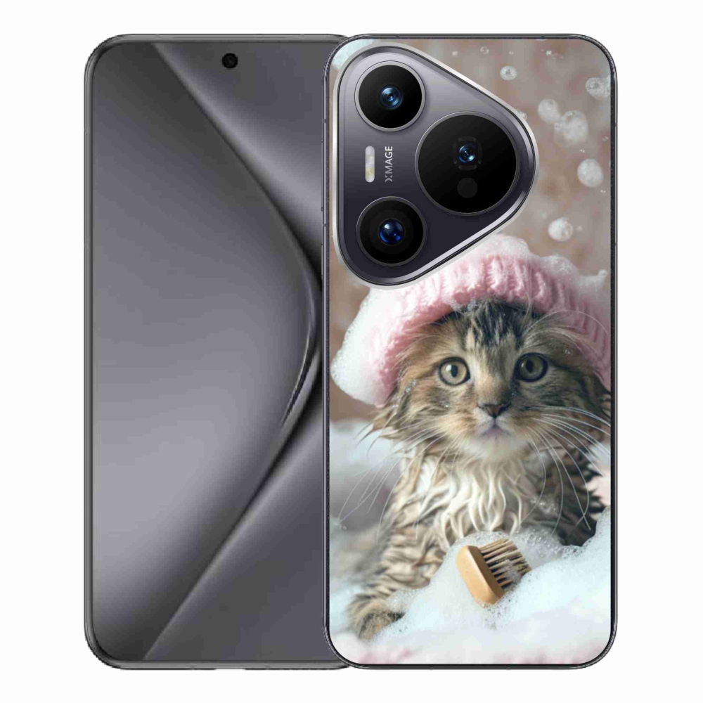 Gélový kryt mmCase na Huawei Pura 70 Pro - mačiatko a kúpeľ