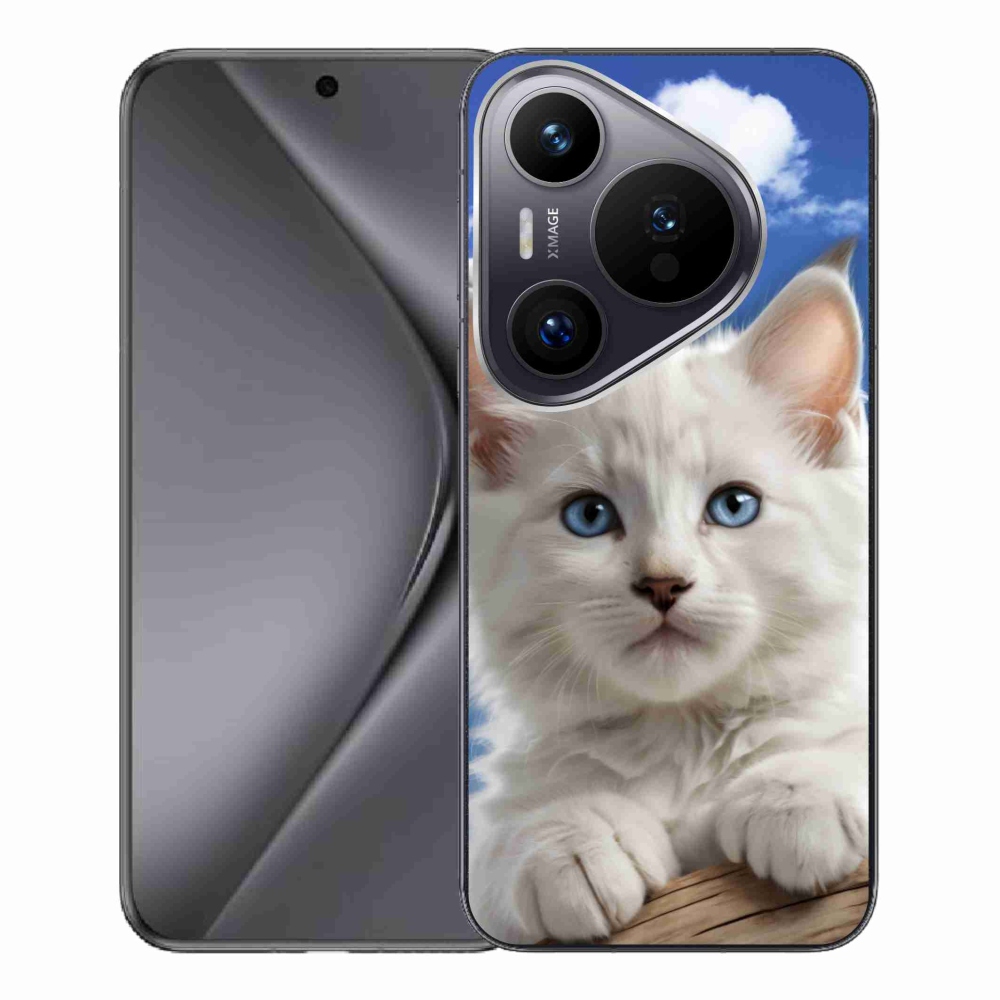 Gélový kryt mmCase na Huawei Pura 70 Pro - mačiatko a oblaky