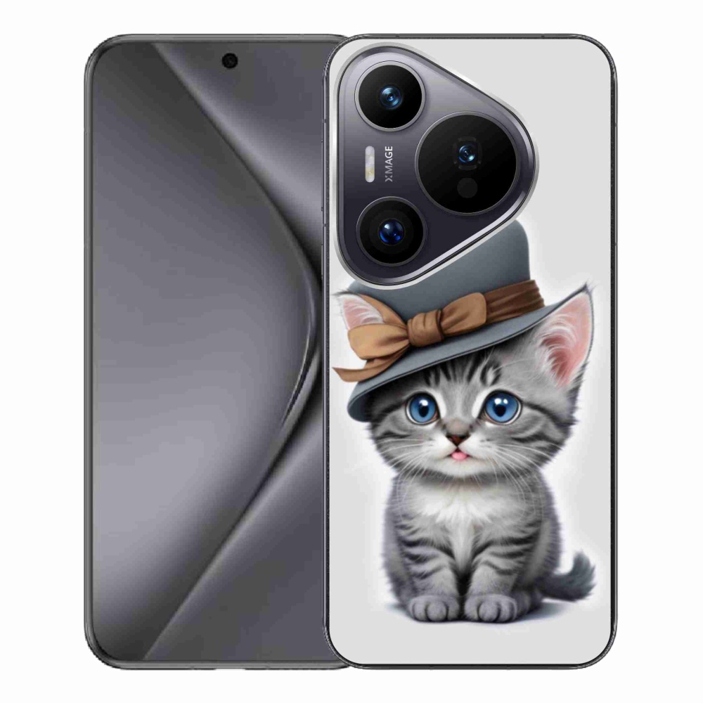 Gélový kryt mmCase na Huawei Pura 70 Pro - mačiatko s klobúkom