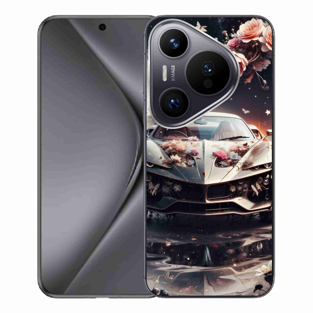 Gélový kryt mmCase na Huawei Pura 70 Pro - kvetinový športový automobil