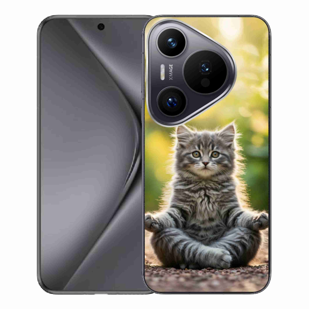 Gélový kryt mmCase na Huawei Pura 70 Pro - meditujúce mačiatko