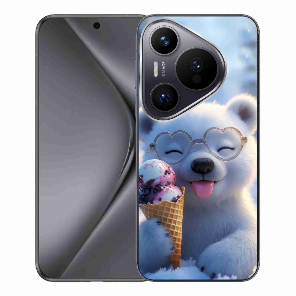 Gélový kryt mmCase na Huawei Pura 70 Pro - medvedík so zmrzlinou