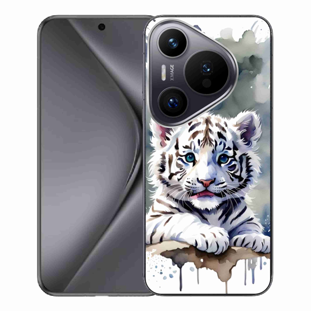 Gélový kryt mmCase na Huawei Pura 70 Pro - mláďa bieleho tigra