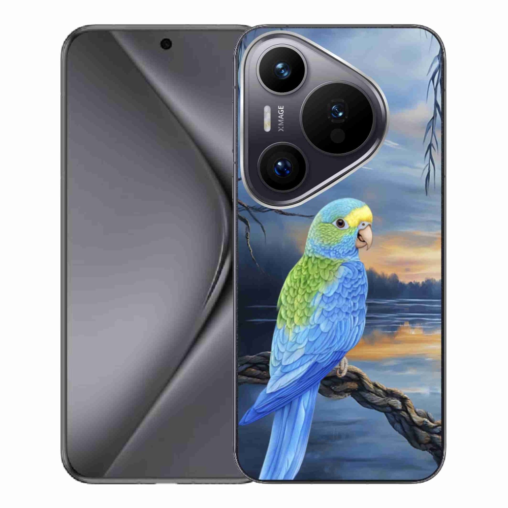 Gélový kryt mmCase na Huawei Pura 70 Pro - modrý papagáj