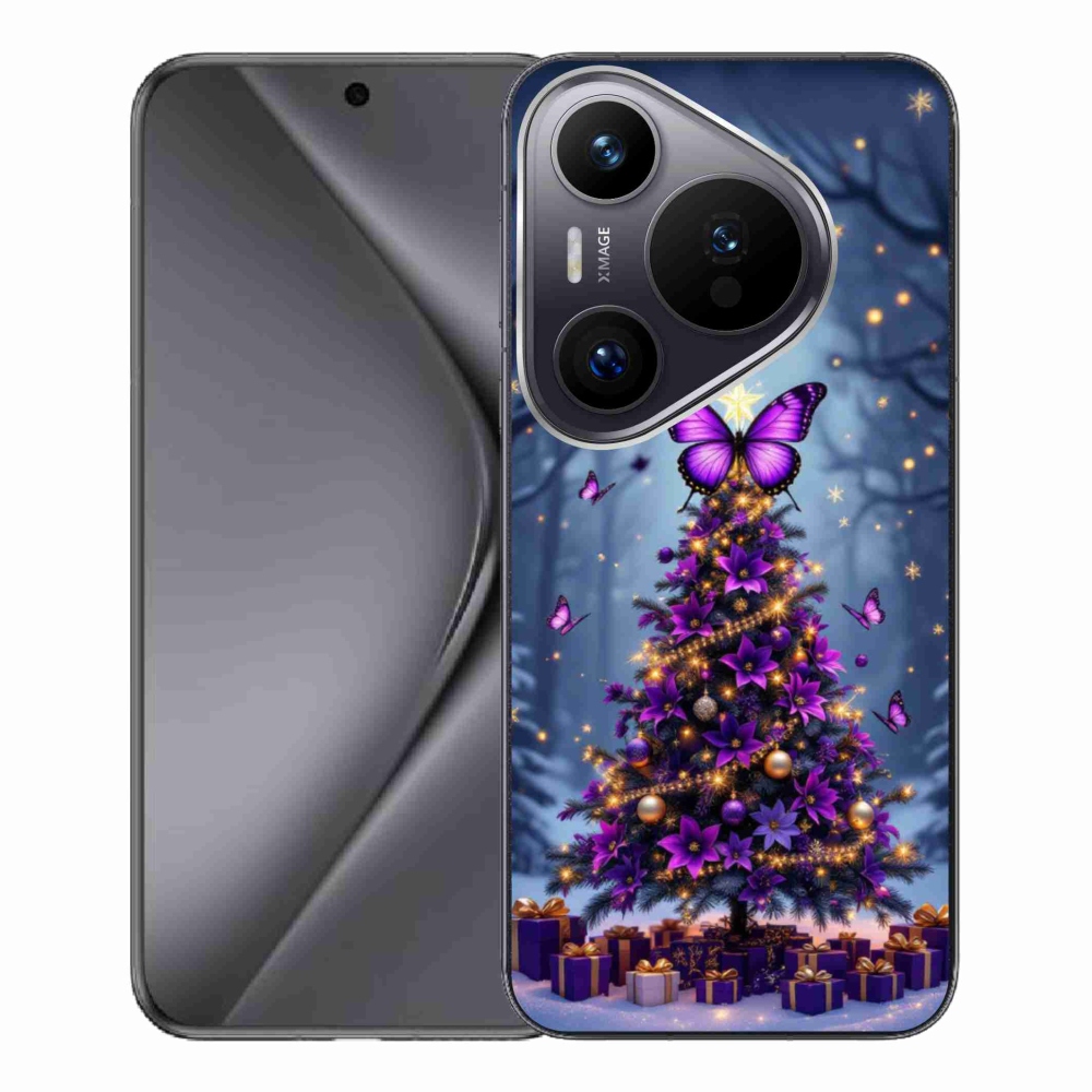 Gélový kryt mmCase na Huawei Pura 70 Pro - motýlí vianočný stromček