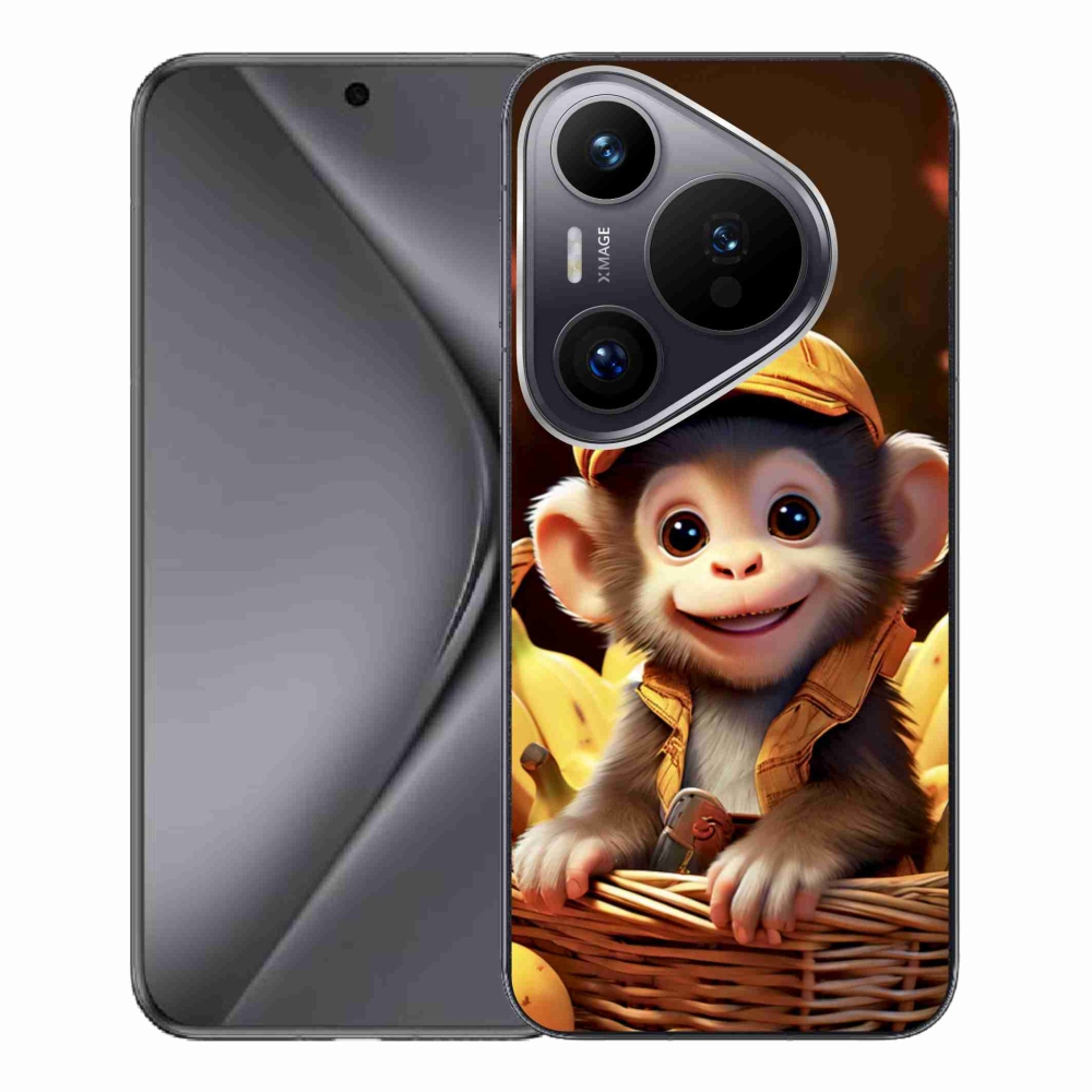 Gélový kryt mmCase na Huawei Pura 70 Pro - opice v košíku