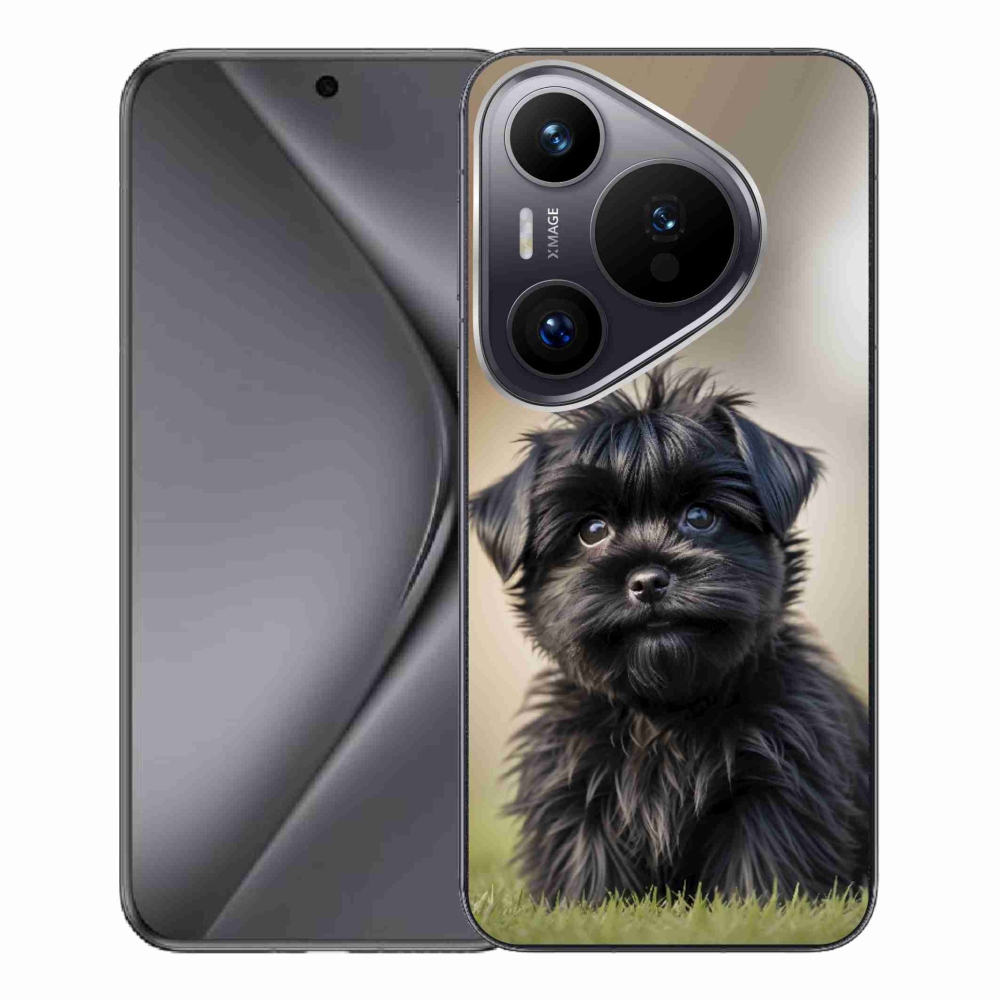 Gélový kryt mmCase na Huawei Pura 70 Pro - roztomilý čierny psík