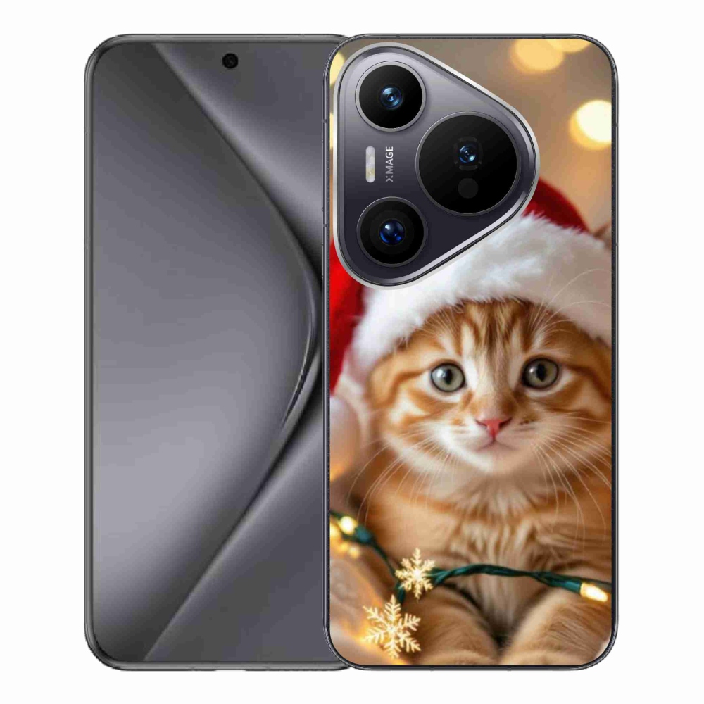 Gélový kryt mmCase na Huawei Pura 70 Pro - vianočné mačiatko