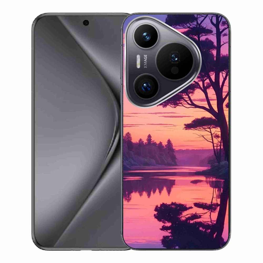 Gélový kryt mmCase na Huawei Pura 70 Pro - západ slnka nad jazerom
