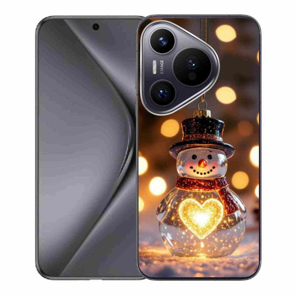 Gélový kryt mmCase na Huawei Pura 70 - svietiaci vianočný snehuliak