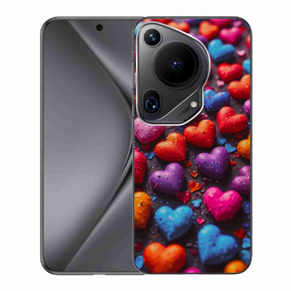 Gélový kryt mmCase na Huawei Pura 70 Ultra - farebné srdcia