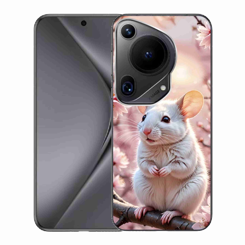 Gélový kryt mmCase na Huawei Pura 70 Ultra - biela myš na vetve